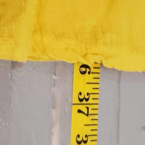 Terzo Millennio Linen Shift Dress Langenlook Yellow Embroidered SS L Large - Picture 9 of 10